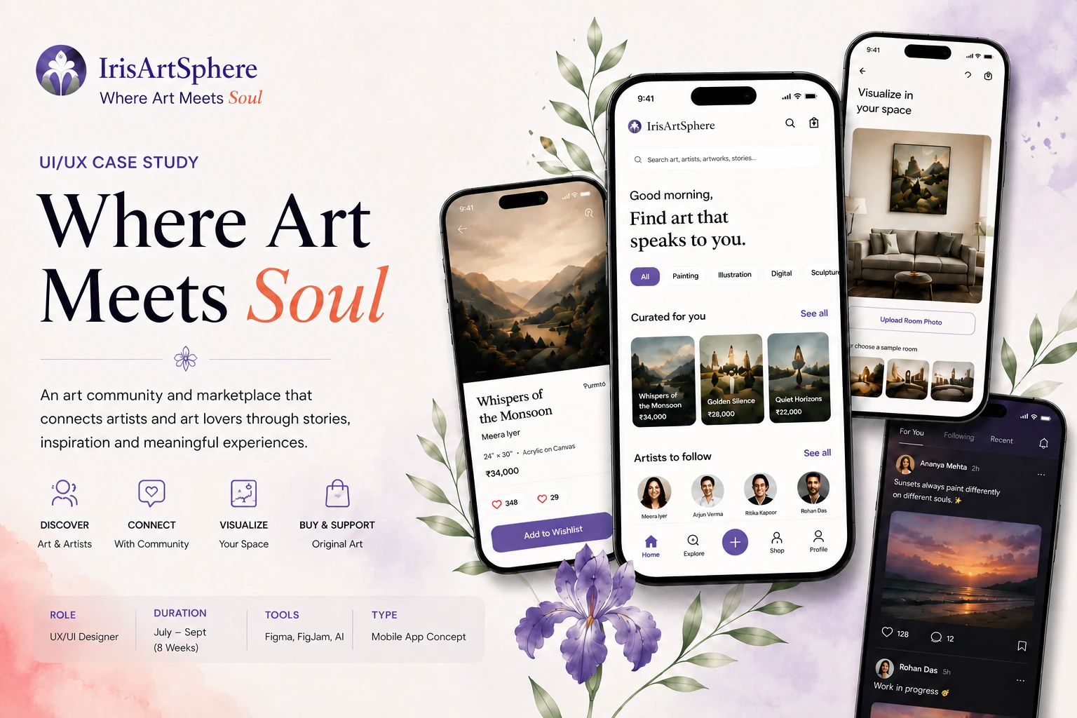 IrisArtSphere — Where Art Meets Soul UI/UX case study thumbnail