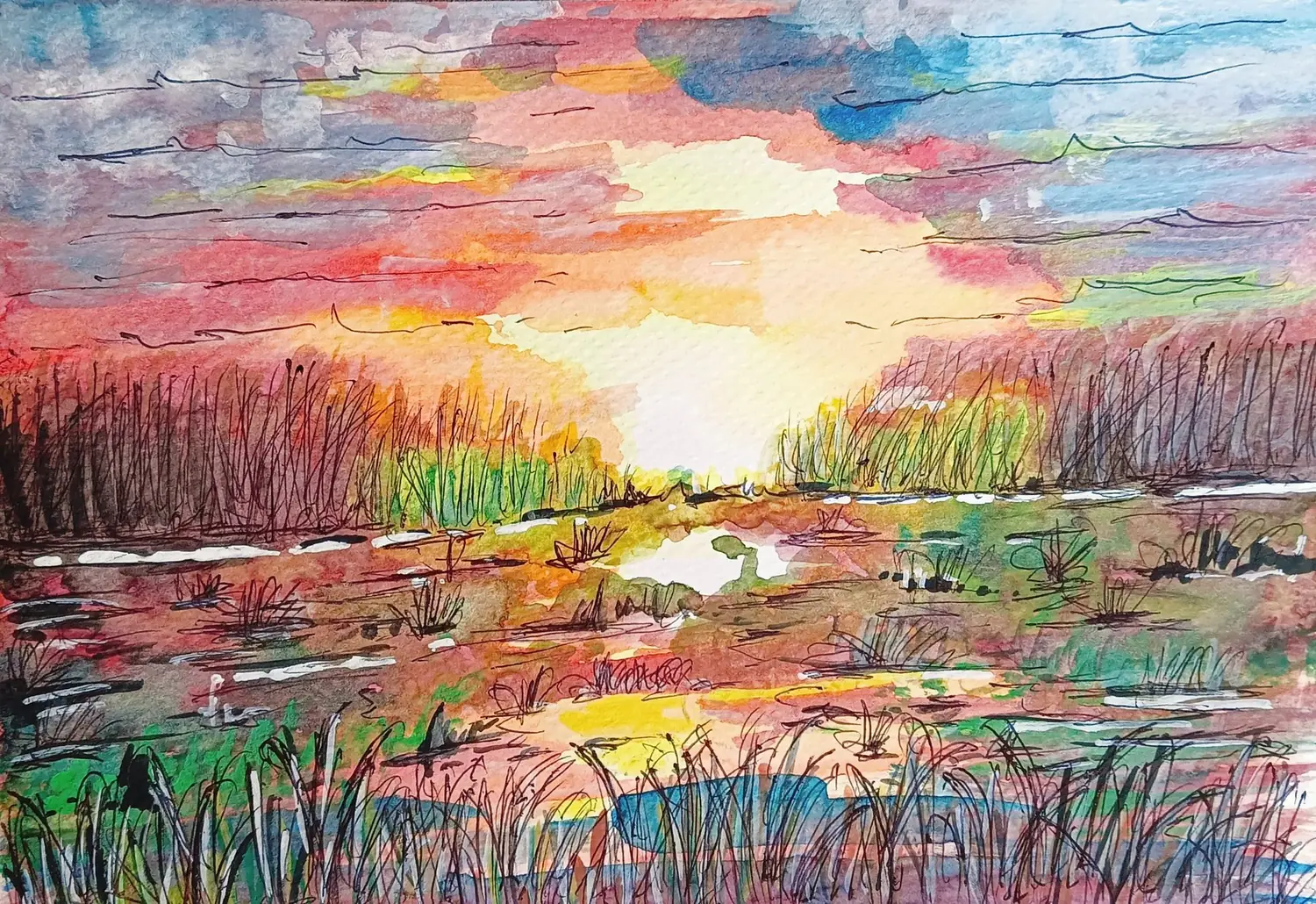 Fine art painting 88, abstract & mixed media