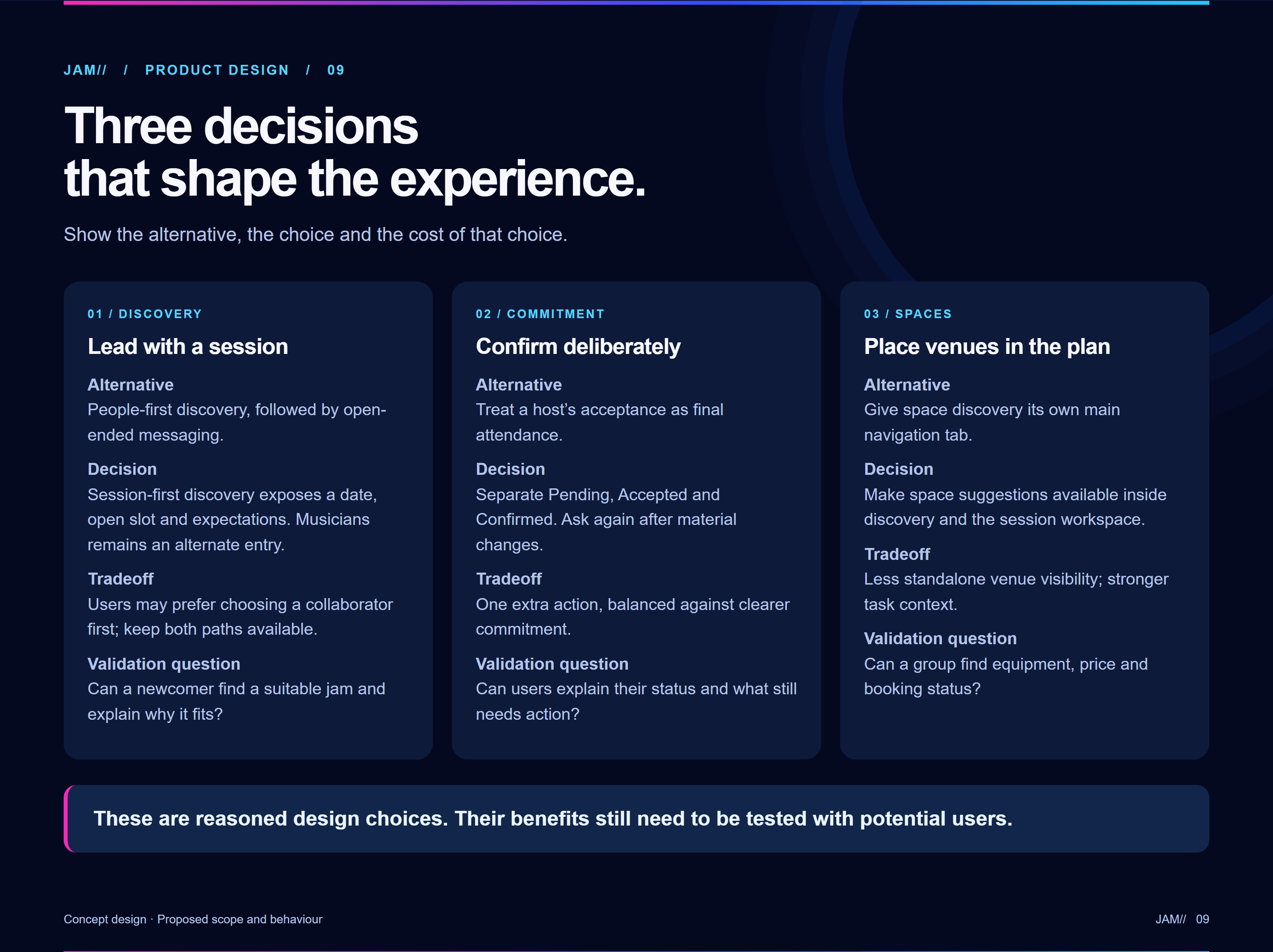 Key design decisions